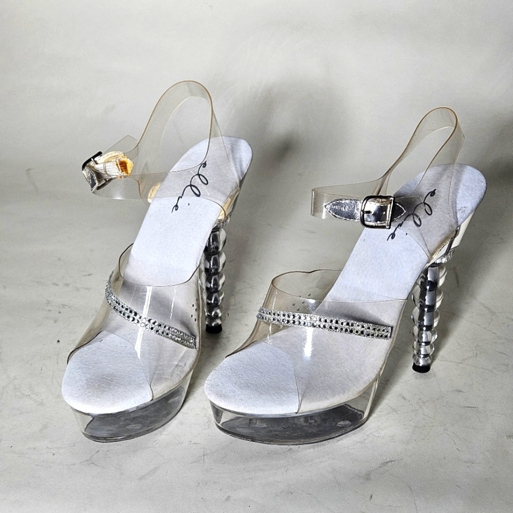 Ellie shoes Clear 5.5 inch Platform sandals. Size 7